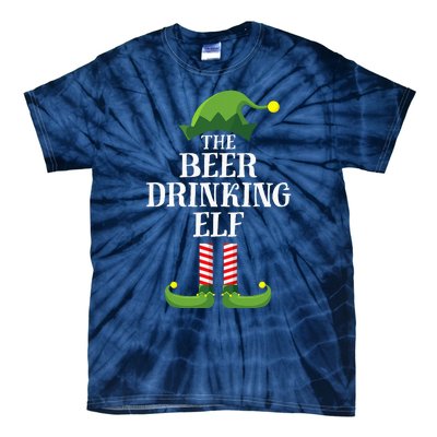 Beer Drinking Elf Matching Family Group Christmas Party Pj Tie-Dye T-Shirt