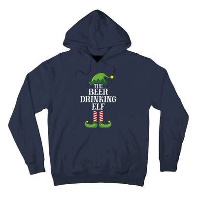 Beer Drinking Elf Matching Family Group Christmas Party Pj Tall Hoodie