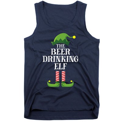 Beer Drinking Elf Matching Family Group Christmas Party Pj Tank Top