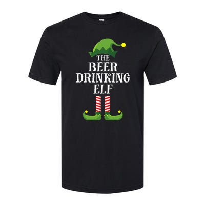 Beer Drinking Elf Matching Family Group Christmas Party Pj Softstyle CVC T-Shirt