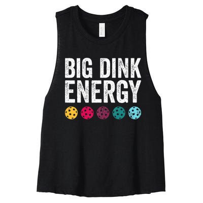 Big Dink Energy Dinking Pickle Ball Women's Racerback Cropped Tank