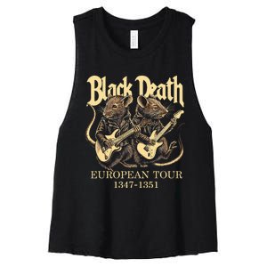 Black Death European Ren Faire Medieval History Goth Women's Racerback Cropped Tank