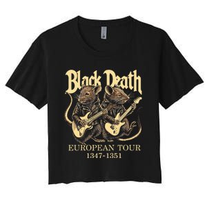 Black Death European Ren Faire Medieval History Goth Women's Crop Top Tee