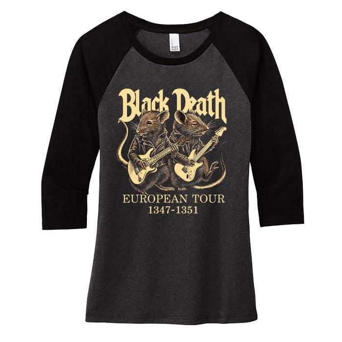 Black Death European Ren Faire Medieval History Goth Women's Tri-Blend 3/4-Sleeve Raglan Shirt