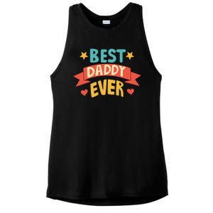 Best Daddy Ever Cute Fathers Day Gift Ladies PosiCharge Tri-Blend Wicking Tank