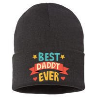 Best Daddy Ever Cute Fathers Day Gift Sustainable Knit Beanie