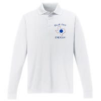 Blue Dot Energy Democrat Texas Vote Blue 2024 Performance Long Sleeve Polo