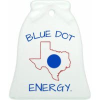 Blue Dot Energy Democrat Texas Vote Blue 2024 Ceramic Bell Ornament