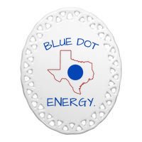 Blue Dot Energy Democrat Texas Vote Blue 2024 Ceramic Oval Ornament