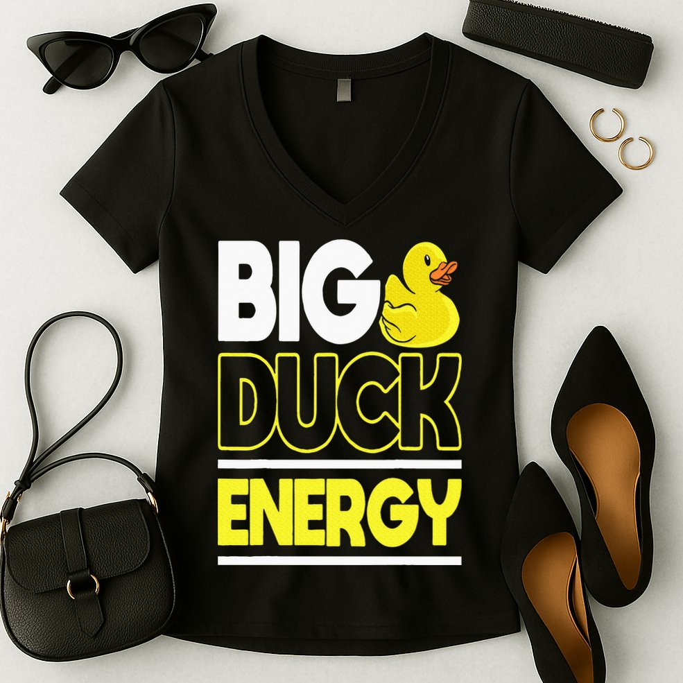 Big Duck Energy Rubber Duck Women's V-Neck T-Shirt