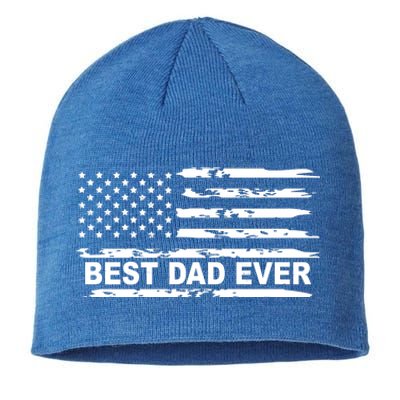 Best Dad Ever American Flag Sustainable Beanie