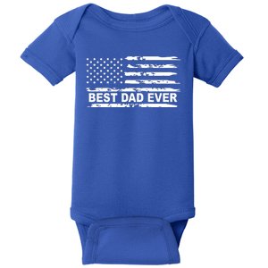 Best Dad Ever American Flag Baby Bodysuit