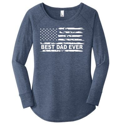 Best Dad Ever American Flag Women's Perfect Tri Tunic Long Sleeve Shirt