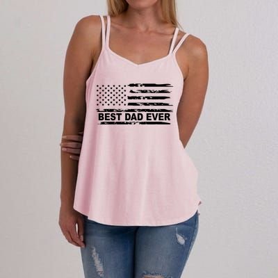 Best Dad Ever American Flag Women's Strappy Tank