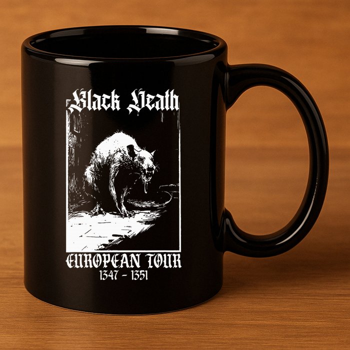 Black Death European Plague Rat Medieval 11oz C Handle Ceramic Mug