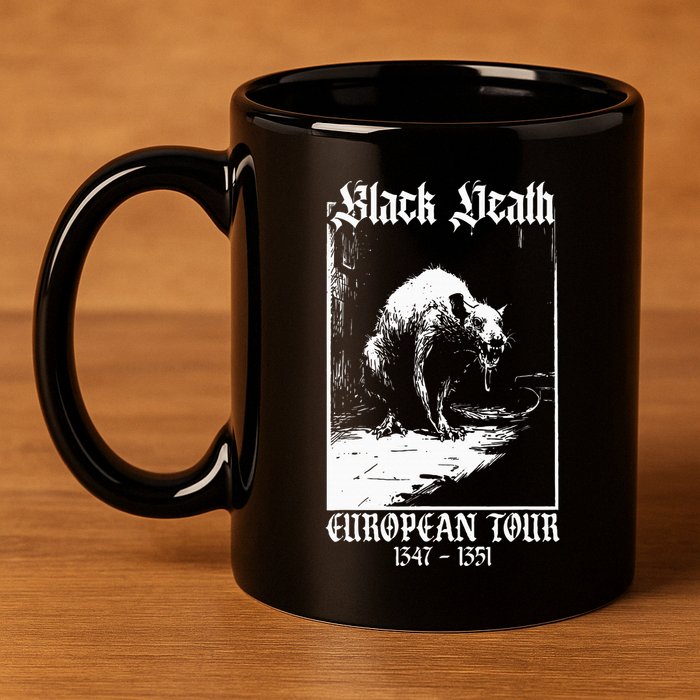 Black Death European Plague Rat Medieval 11oz C Handle Ceramic Mug