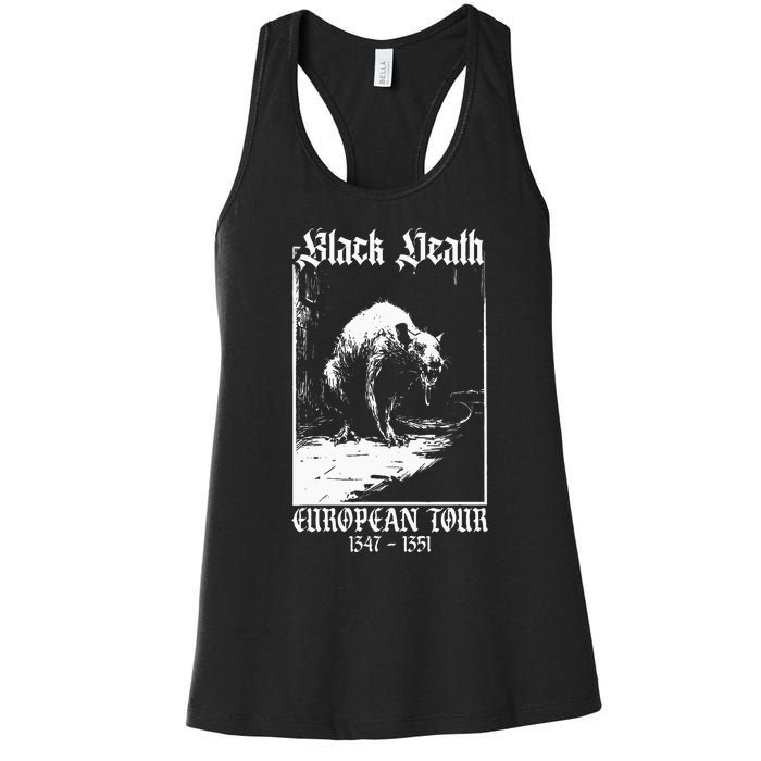 Black Death European Plague Rat Medieval Women's Racerback Tank