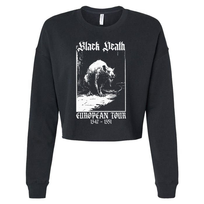 Black Death European Plague Rat Medieval Cropped Pullover Crew