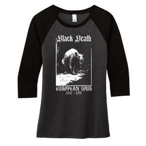 Black Death European Plague Rat Medieval Women's Tri-Blend 3/4-Sleeve Raglan Shirt