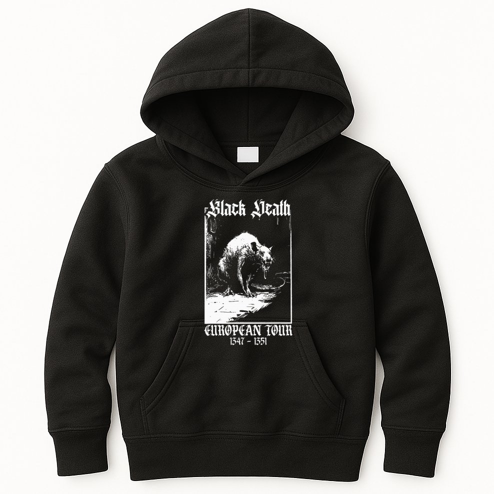 Black Death European Plague Rat Medieval Kids Hoodie