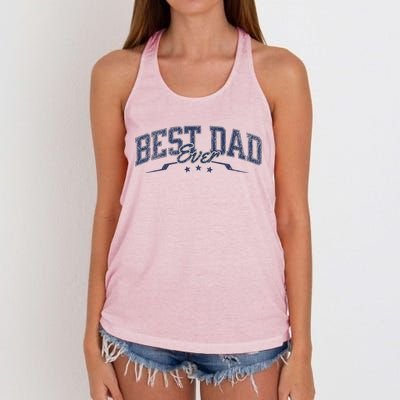 Best Dad Ever Celebrate Dads Birthday Fathers Day Women's Knotted Racerback Tank