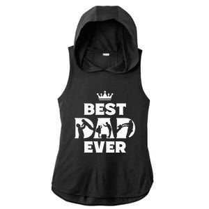 Best Dad Ever Funny Father's Day Ladies PosiCharge Tri-Blend Wicking Draft Hoodie Tank