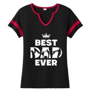 Best Dad Ever Funny Father's Day Ladies Halftime Notch Neck Tee