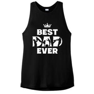 Best Dad Ever Funny Father's Day Ladies PosiCharge Tri-Blend Wicking Tank