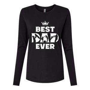 Best Dad Ever Funny Father's Day Womens Cotton Relaxed Long Sleeve T-Shirt