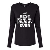 Best Dad Ever Funny Father's Day Womens Cotton Relaxed Long Sleeve T-Shirt