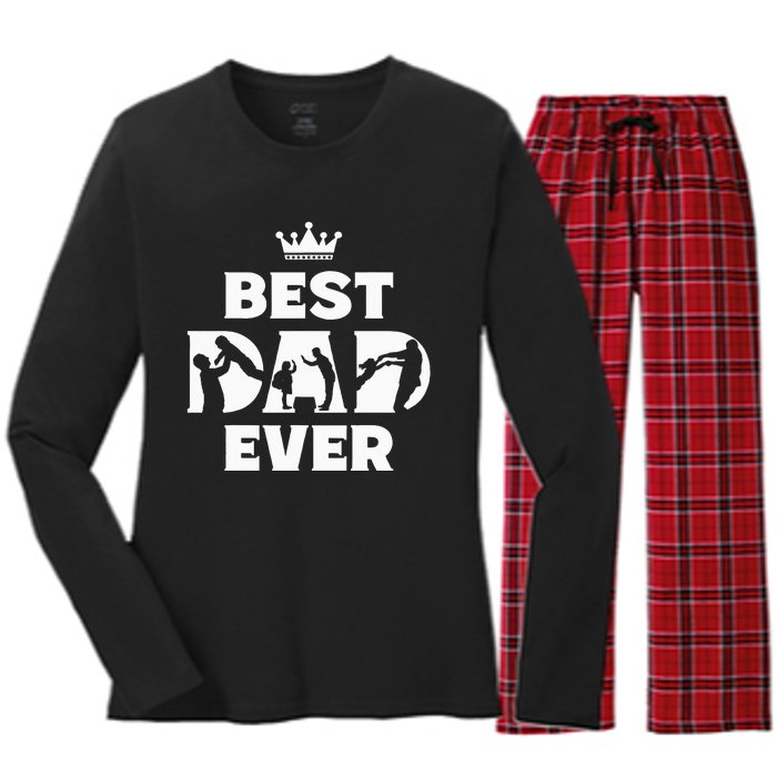 Best Dad Ever Funny Father's Day Women's Long Sleeve Flannel Pajama Set 