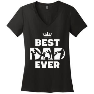 Best Dad Ever Funny Father's Day Women's V-Neck T-Shirt