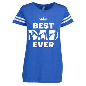 Best Dad Ever Funny Father's Day Enza Ladies Jersey Football T-Shirt