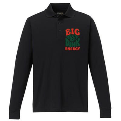 Big Dink Energy Pickleball Pickle Ball Funny Paddleball Gift Performance Long Sleeve Polo