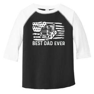 Best Dad Ever Flag Truck Dad Trucker Dad Best Trucking Dad Toddler Fine Jersey T-Shirt