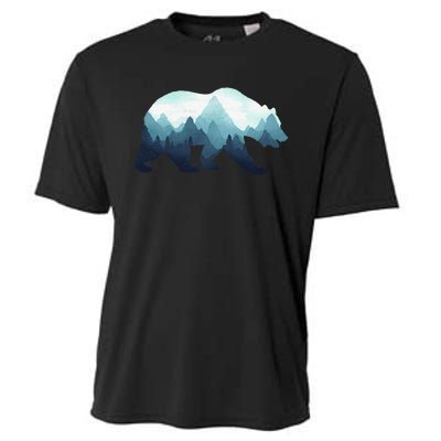 Bear Double Exposure Surreal Wildlife Animal Cooling Performance Crew T-Shirt