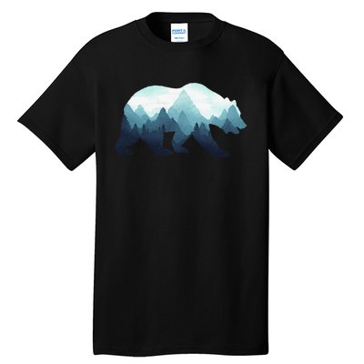 Bear Double Exposure Surreal Wildlife Animal Tall T-Shirt