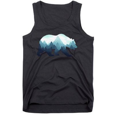 Bear Double Exposure Surreal Wildlife Animal Tank Top