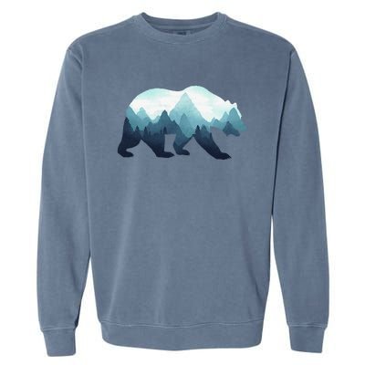 Bear Double Exposure Surreal Wildlife Animal Garment-Dyed Sweatshirt