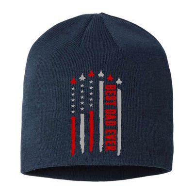 Best Dad Ever USA Flag Cute Gift Sustainable Beanie