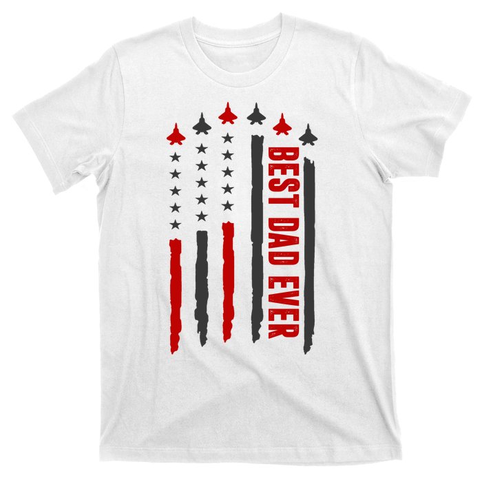 Best Dad Ever USA Flag Cute Gift T-Shirt