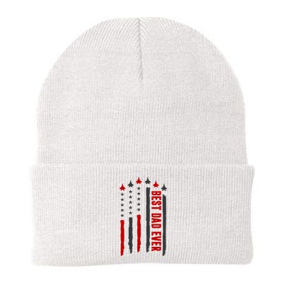 Best Dad Ever USA Flag Cute Gift Knit Cap Winter Beanie