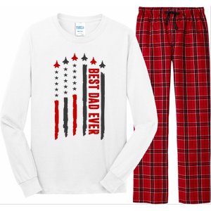 Best Dad Ever USA Flag Cute Gift Long Sleeve Pajama Set