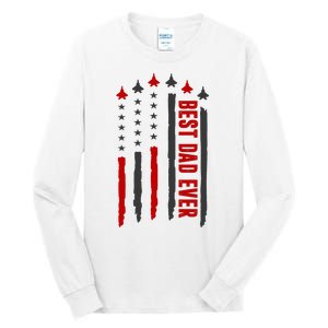 Best Dad Ever USA Flag Cute Gift Tall Long Sleeve T-Shirt