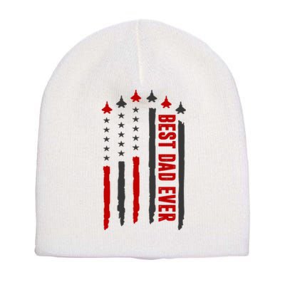 Best Dad Ever USA Flag Cute Gift Short Acrylic Beanie