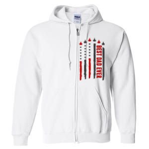 Best Dad Ever USA Flag Cute Gift Full Zip Hoodie