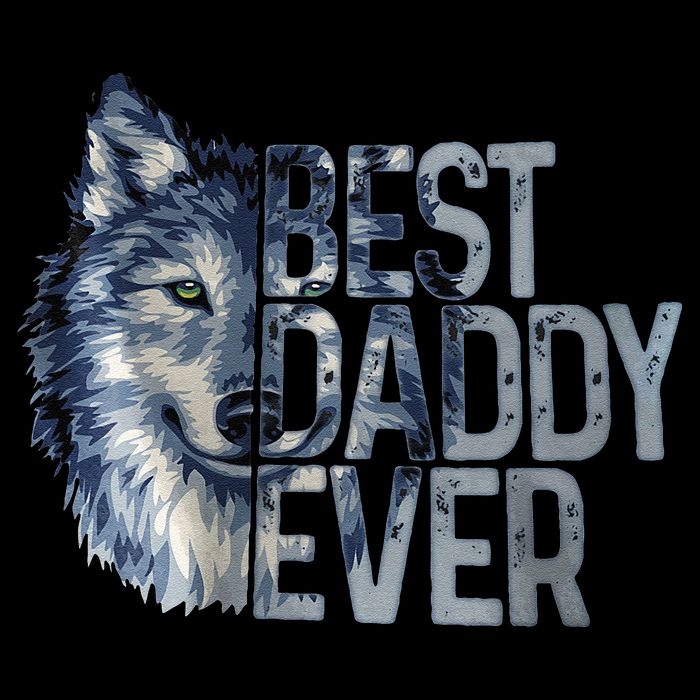Best Daddy Ever Wolf Father Day Stripe Pom Pom Beanie
