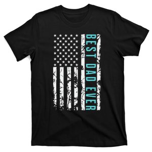 Best dad ever with US american flag Party Father's day T-Shirt