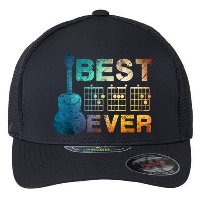 Best Dad Ever Guitar Chords Guitarist Father Fathers Day Flexfit Unipanel Trucker Cap