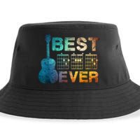 Best Dad Ever Guitar Chords Guitarist Father Fathers Day Sustainable Bucket Hat